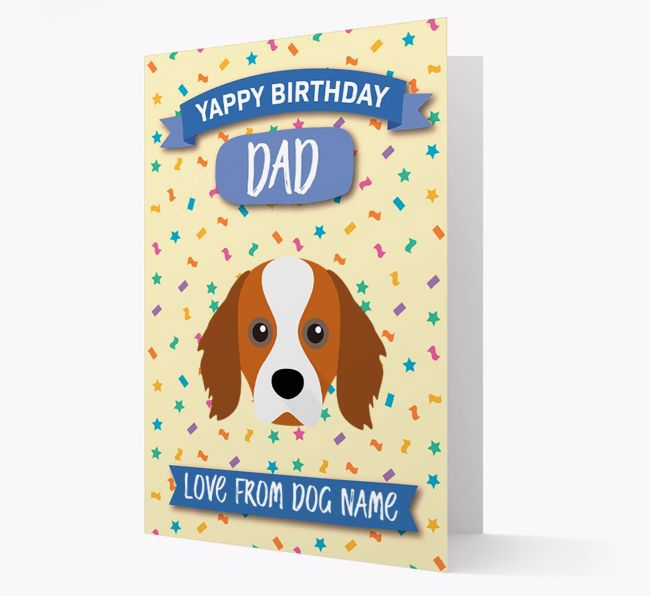 Personalized Card 'Yappy Birthday Dad' with {breedCommonName} Icon